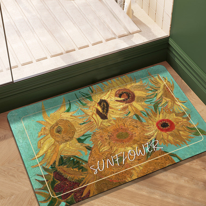 Vintage Oil Painting Diatom Mud Bath Mat
