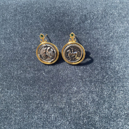 Vintage old coin s925 silver necklace
