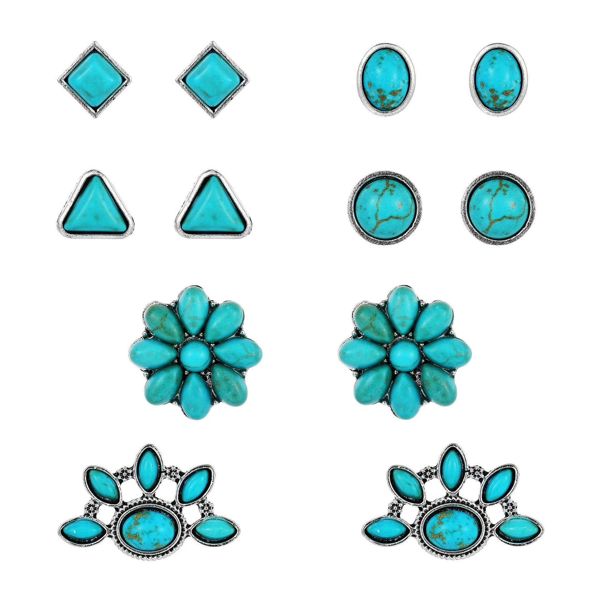 Vintage oval turquoise teardrop earrings