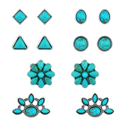 Vintage oval turquoise teardrop earrings