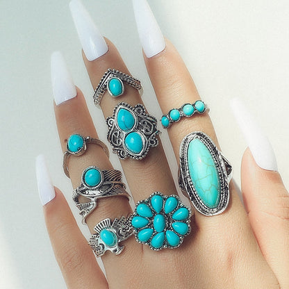 Vintage oval turquoise teardrop earrings