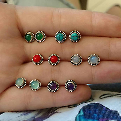 Vintage oval turquoise teardrop earrings