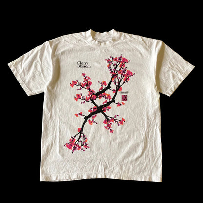 Vintage Peach Print Cotton T-shirt Y2k Kawaii Casual Tee