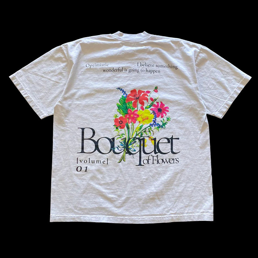 Vintage Peach Print Cotton T-shirt Y2k Kawaii Casual Tee