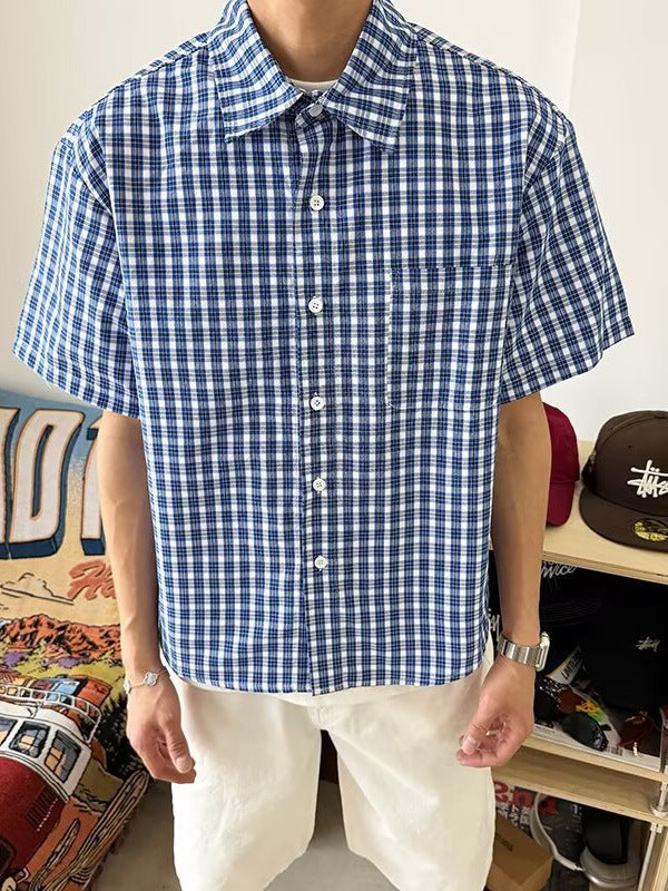 Vintage Plaid Short Sleeve Shirt