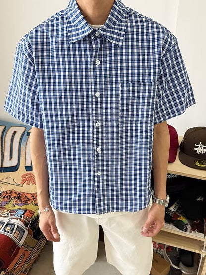 Vintage Plaid Short Sleeve Shirt
