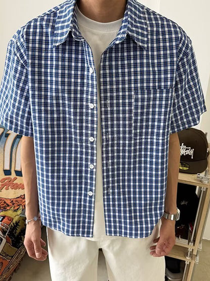 Vintage Plaid Short Sleeve Shirt