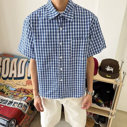 Vintage Plaid Short Sleeve Shirt