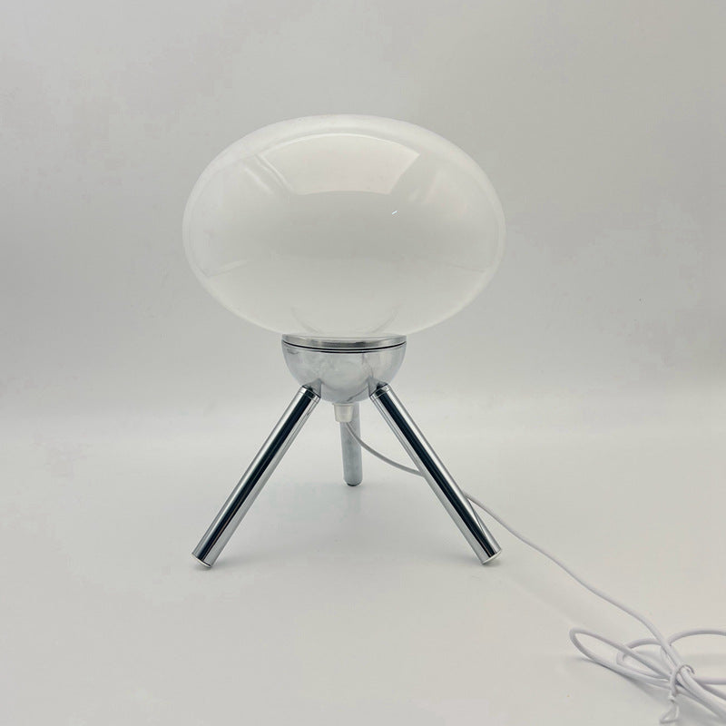 Vintage Pleated Glass Table Lamp USB Bedside Lighting