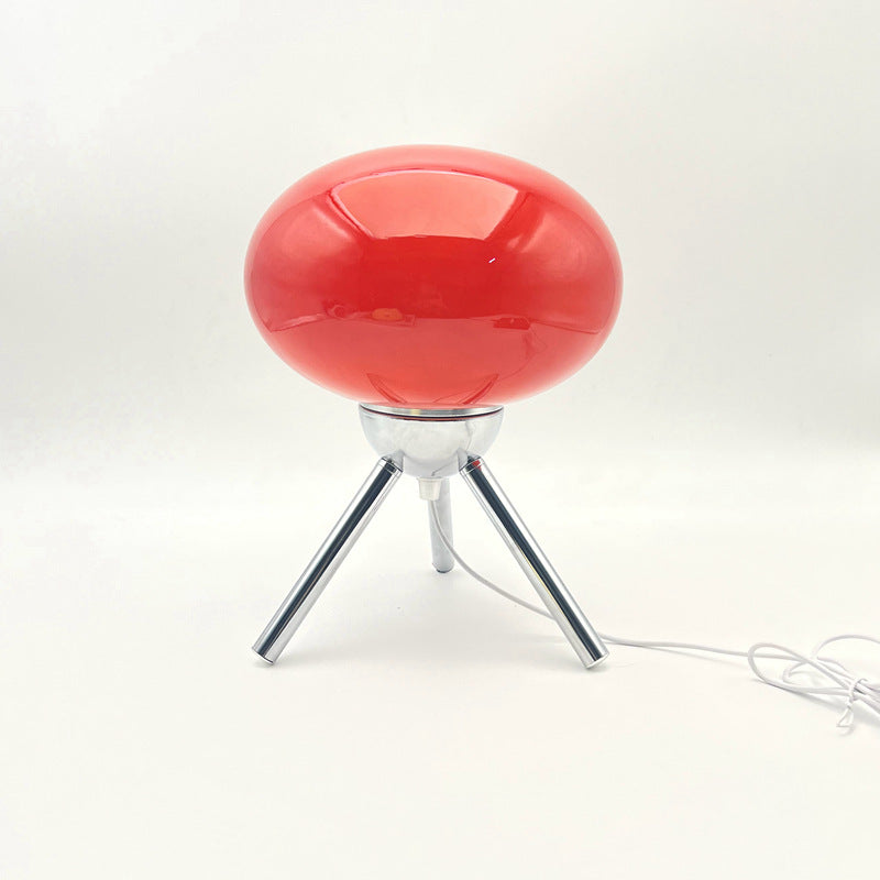 Vintage Pleated Glass Table Lamp USB Bedside Lighting