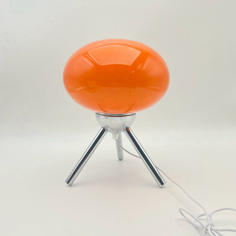Vintage Pleated Glass Table Lamp USB Bedside Lighting