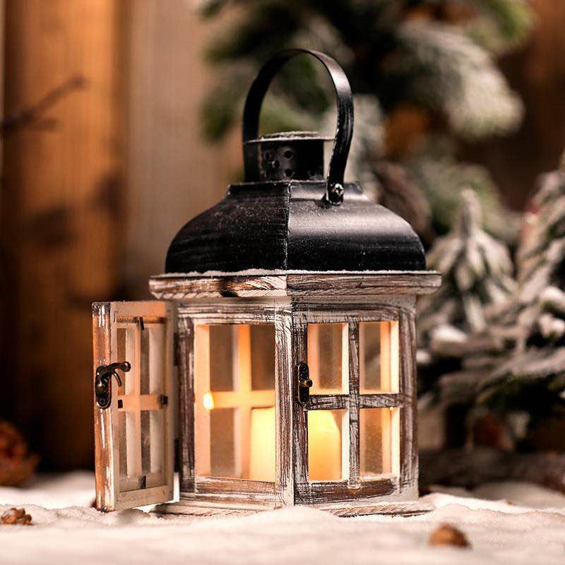 Vintage Portable Iron Candle Lantern