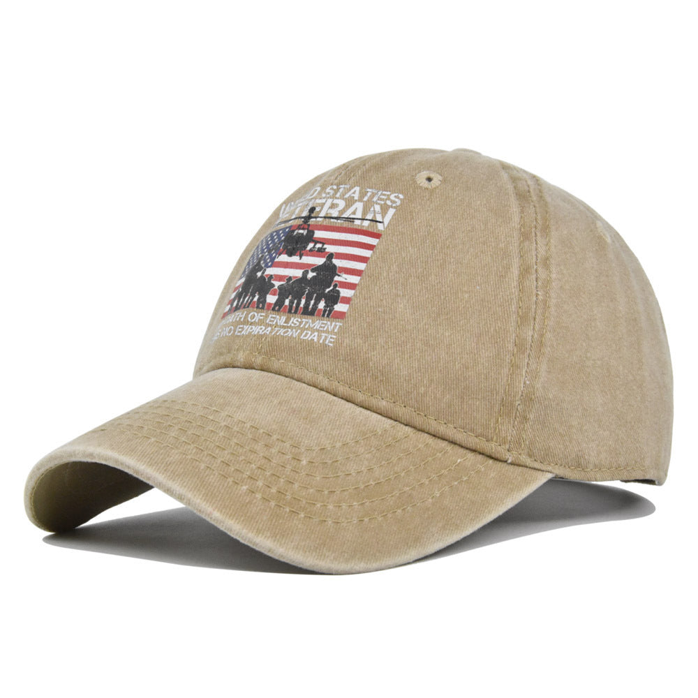Vintage Print Cotton Baseball Cap