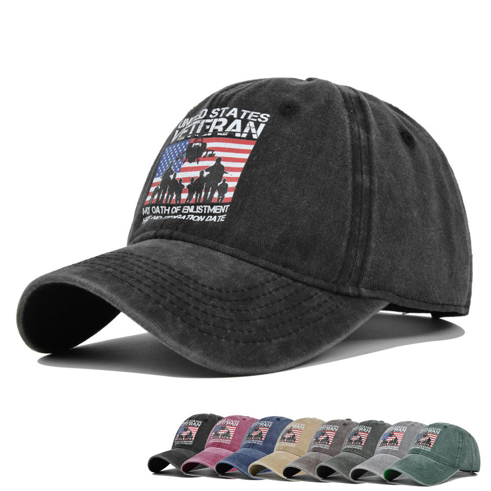 Vintage Print Cotton Baseball Cap