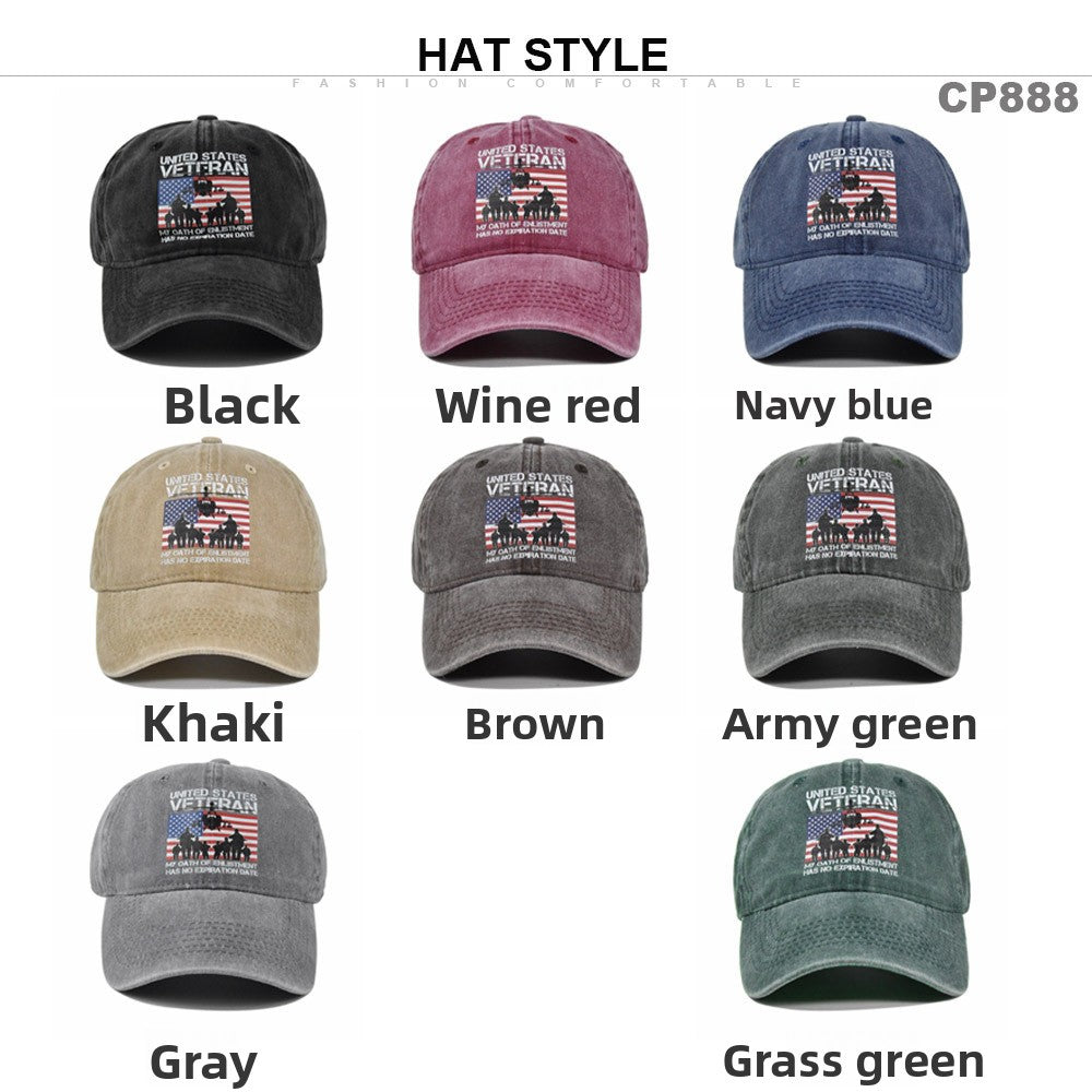 Vintage Print Cotton Baseball Cap