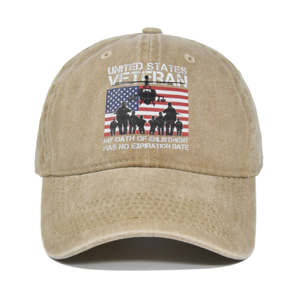 Vintage Print Cotton Baseball Cap