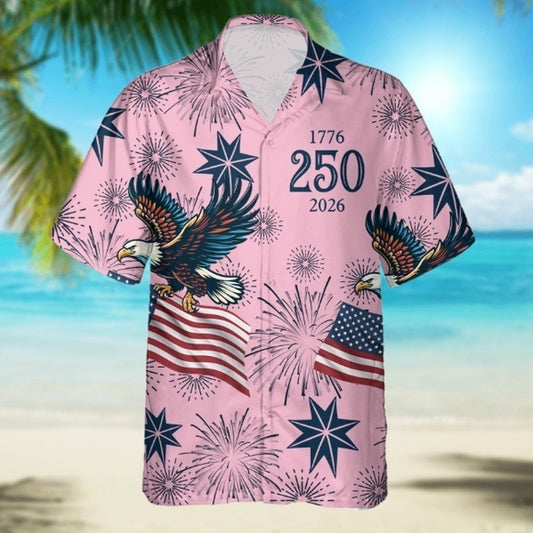 Vintage Print Hawaiian Shirt with Cuban Collar