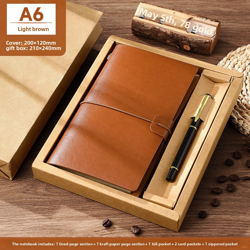 Vintage PU Leather A6 Notebook