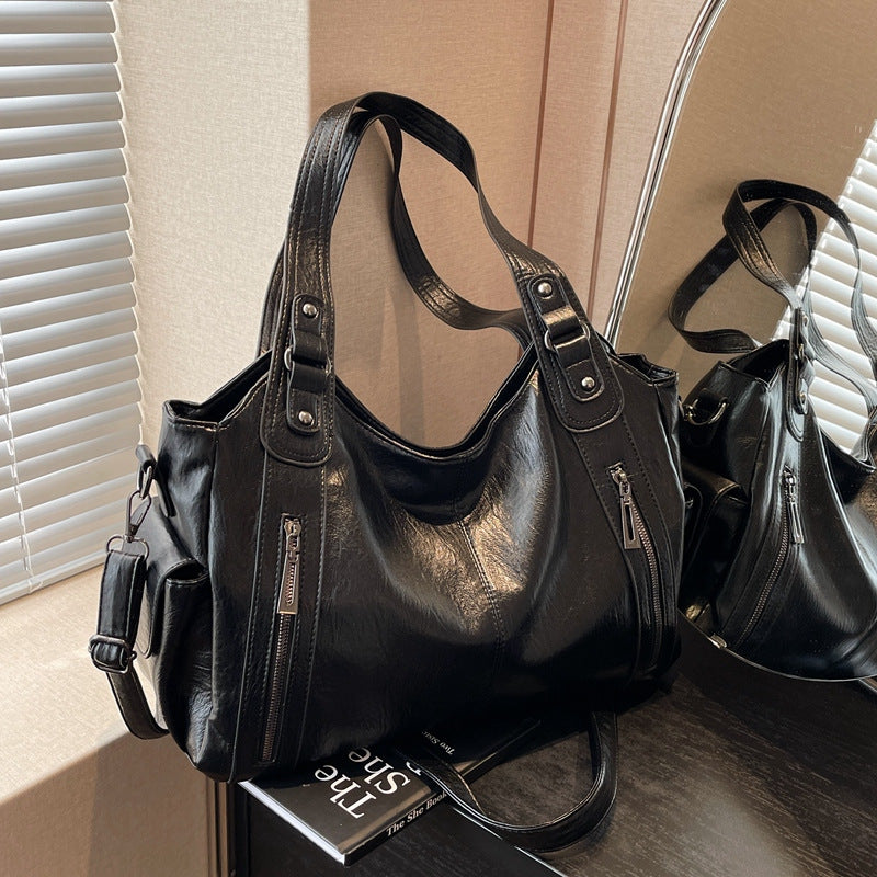 Vintage PU Tote Bag with Rivets