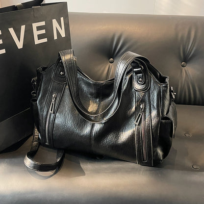 Vintage PU Tote Bag with Rivets