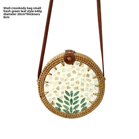 Vintage rattan crossbody bag