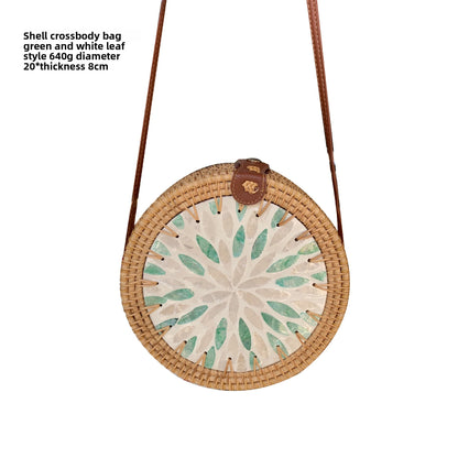 Vintage rattan crossbody bag