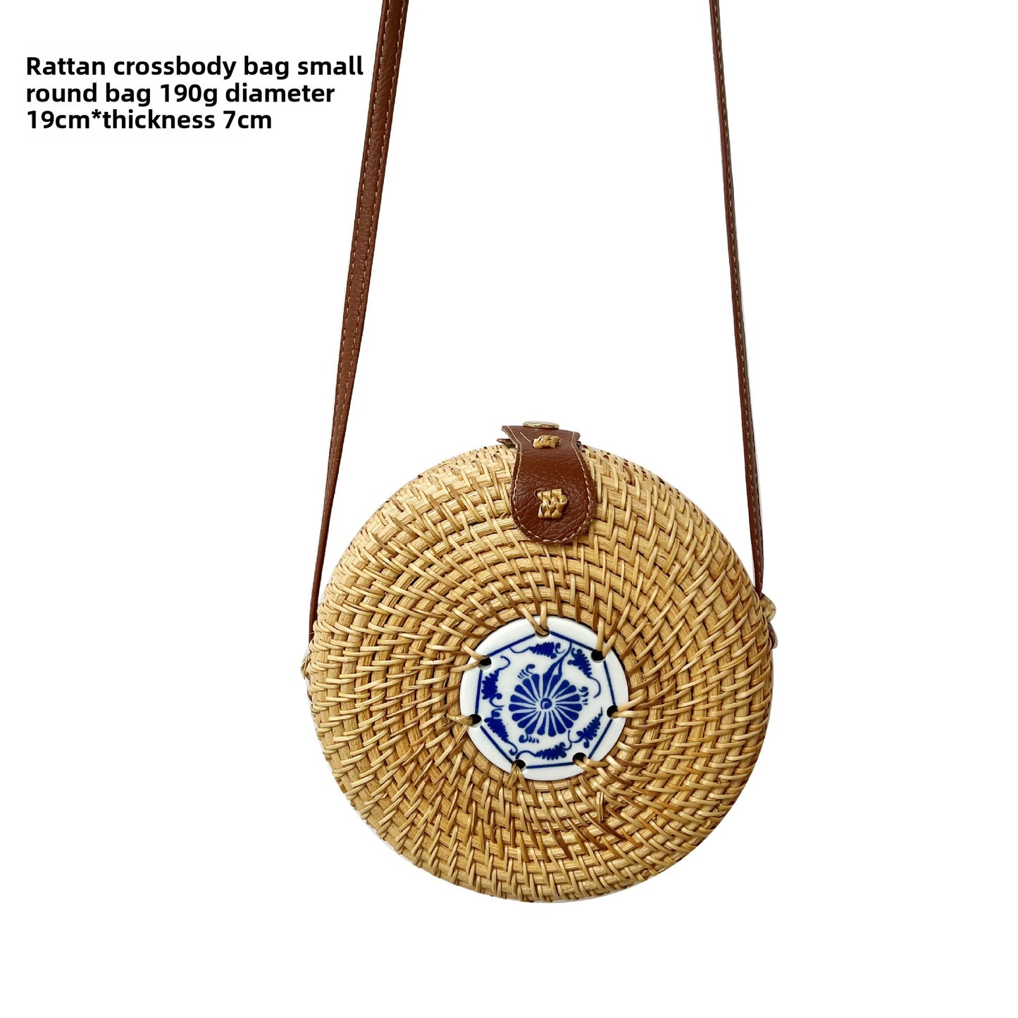 Vintage rattan crossbody bag