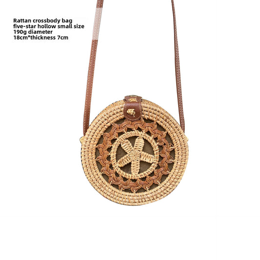 Vintage rattan crossbody bag