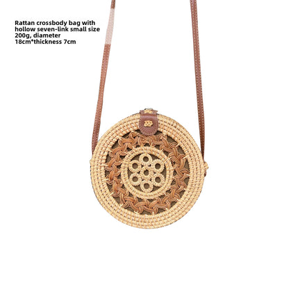 Vintage rattan crossbody bag