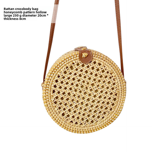 Vintage rattan crossbody bag
