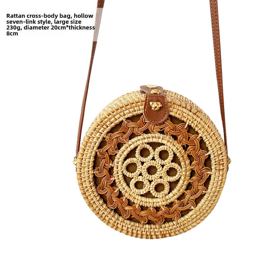 Vintage rattan crossbody bag