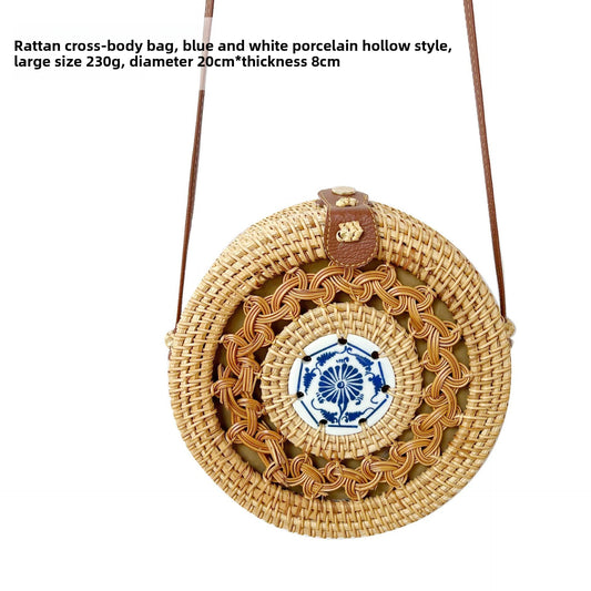 Vintage rattan crossbody bag