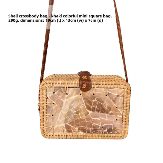 Vintage rattan crossbody bag