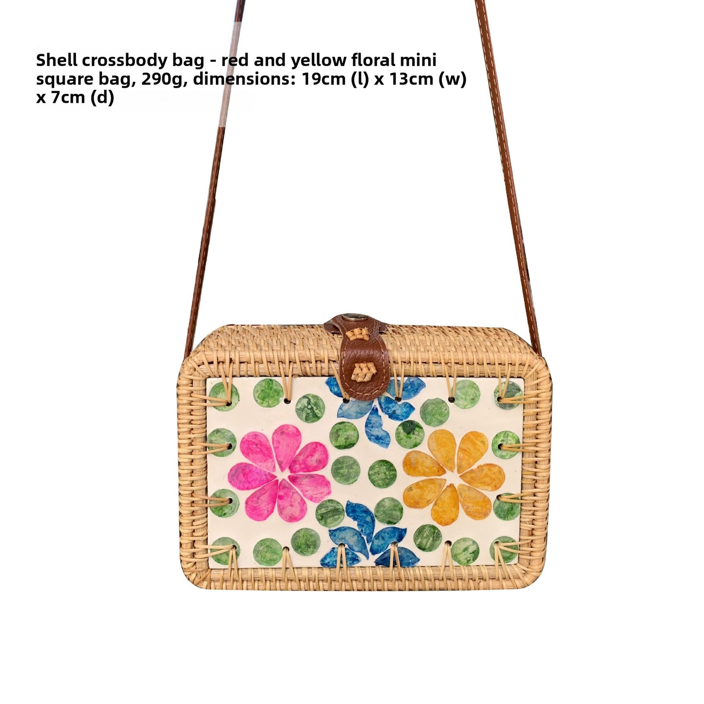 Vintage rattan crossbody bag