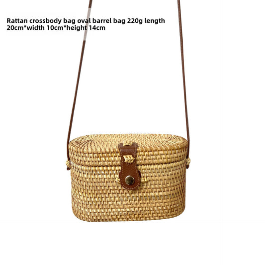 Vintage rattan crossbody bag