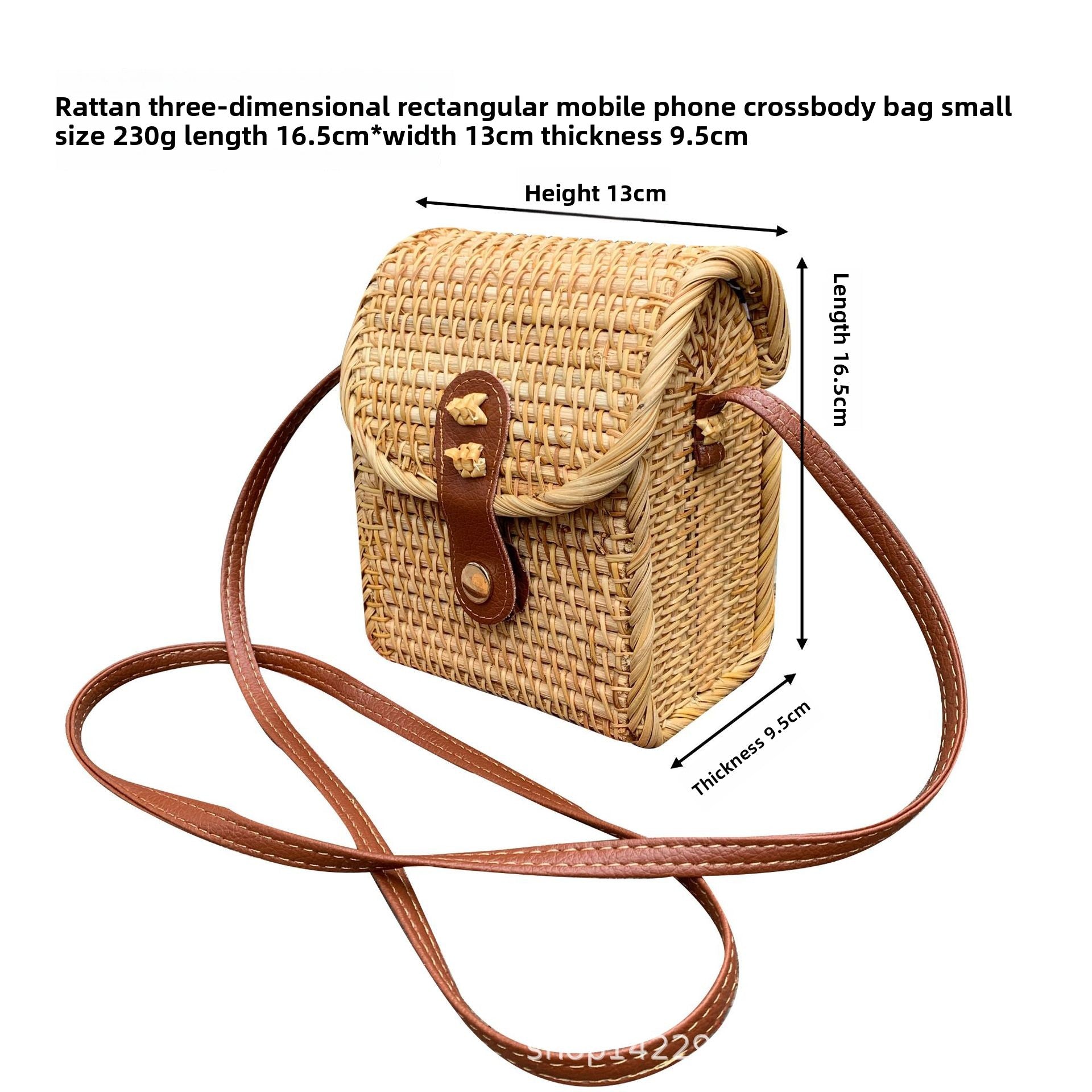 Vintage rattan crossbody bag