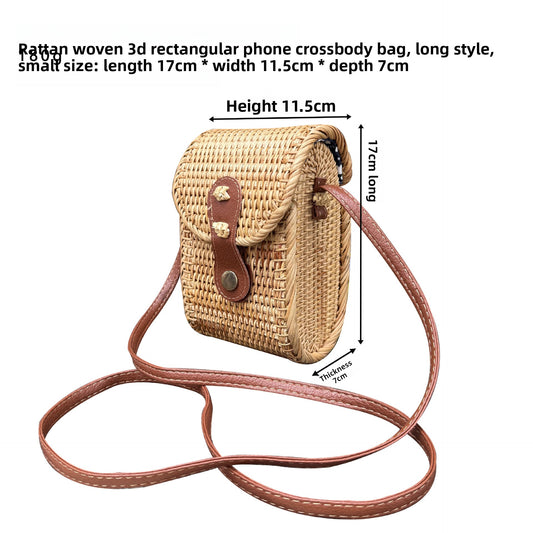 Vintage rattan crossbody bag