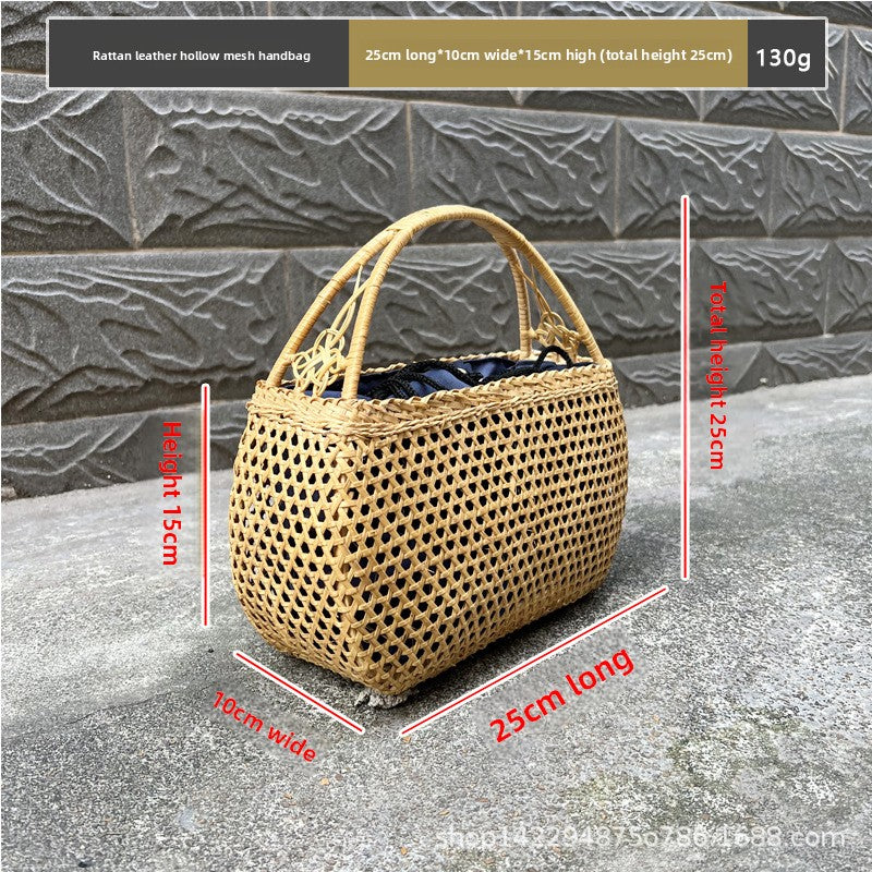 Vintage rattan crossbody bag
