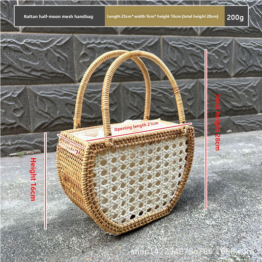 Vintage rattan crossbody bag
