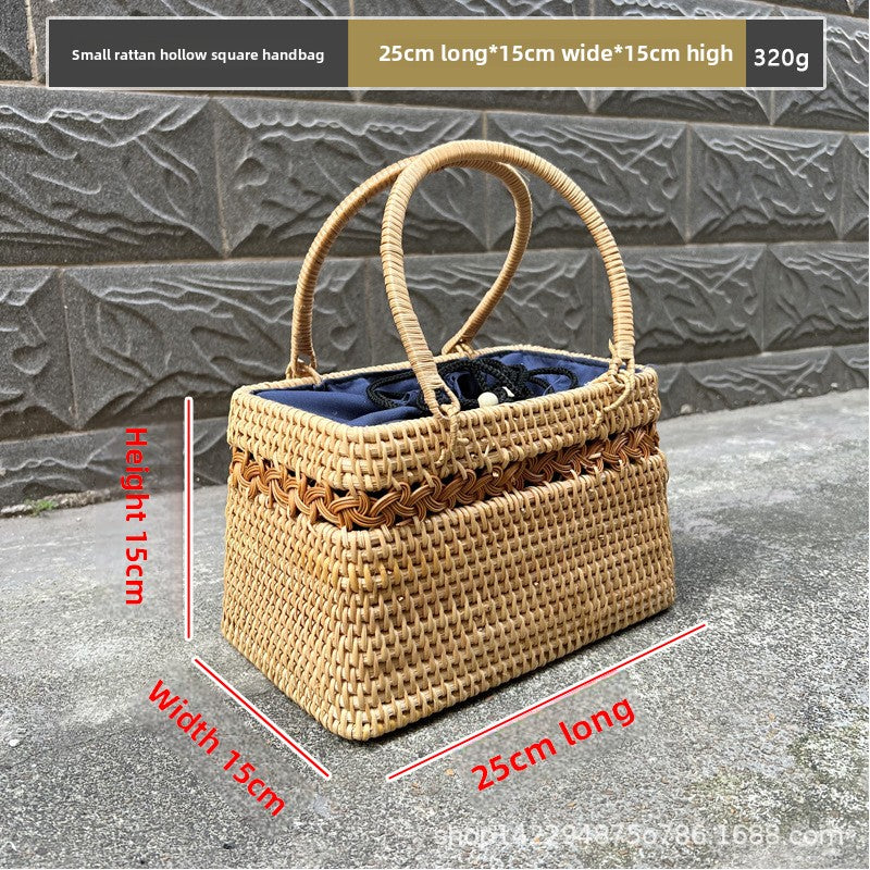 Vintage rattan crossbody bag