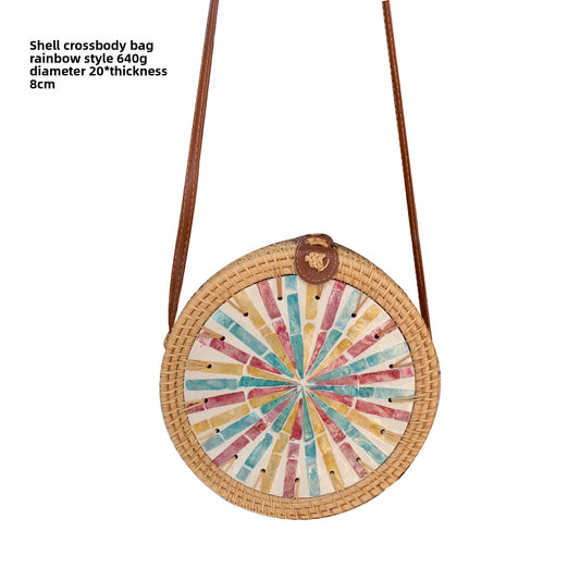 Vintage rattan crossbody bag