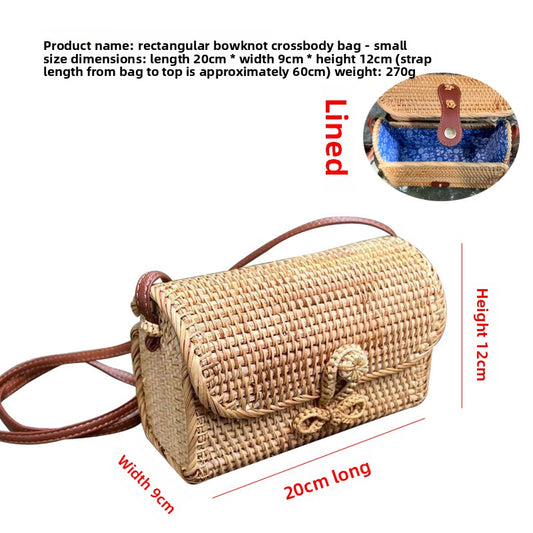 Vintage rattan crossbody bag