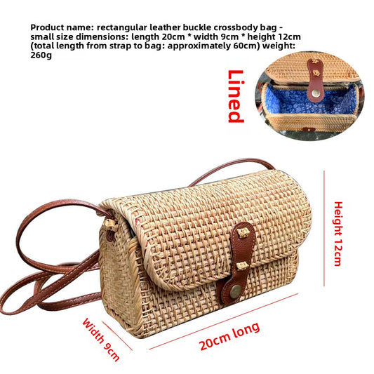 Vintage rattan crossbody bag
