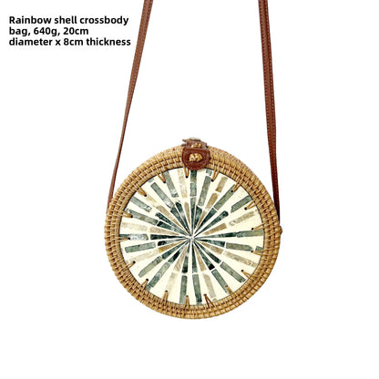 Vintage rattan crossbody bag