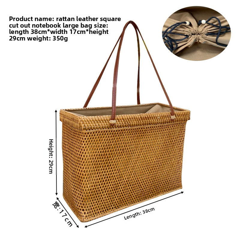 Vintage rattan crossbody bag