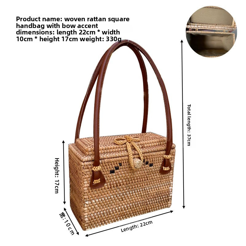 Vintage rattan crossbody bag