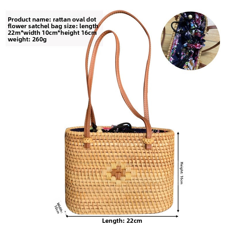 Vintage rattan crossbody bag