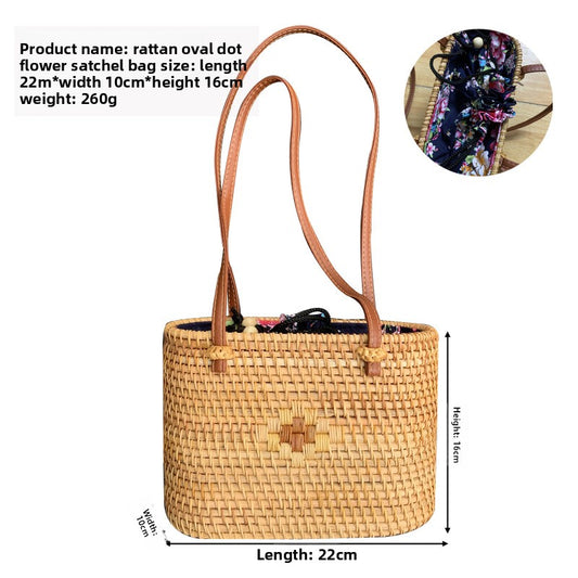 Vintage rattan crossbody bag