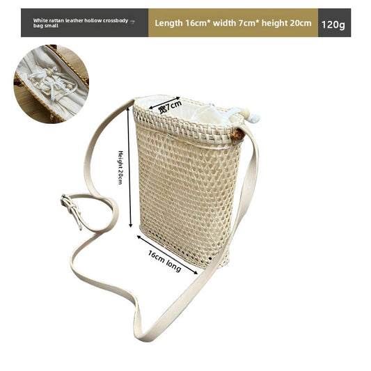 Vintage rattan crossbody bag