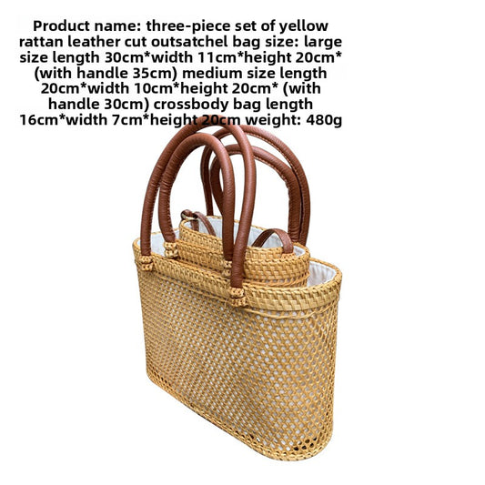 Vintage rattan crossbody bag